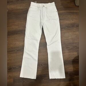 Women’s vintage blue-white leather pants